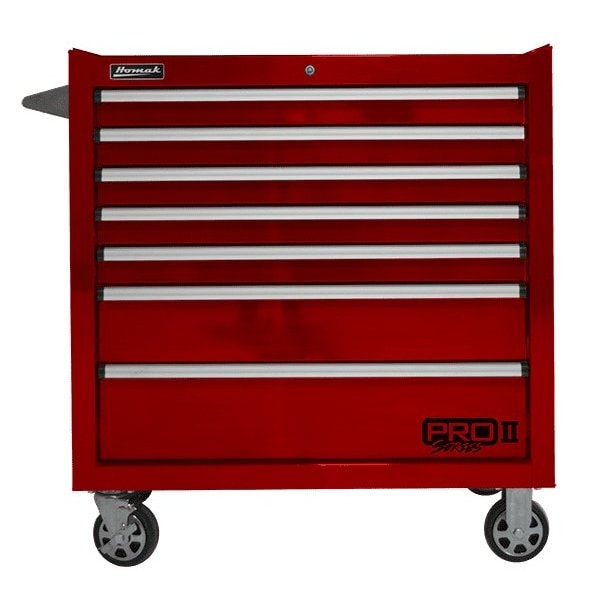 Homak 36in Pro 2 7-Drawer Roller Cabinet-Red RD04036072 - main